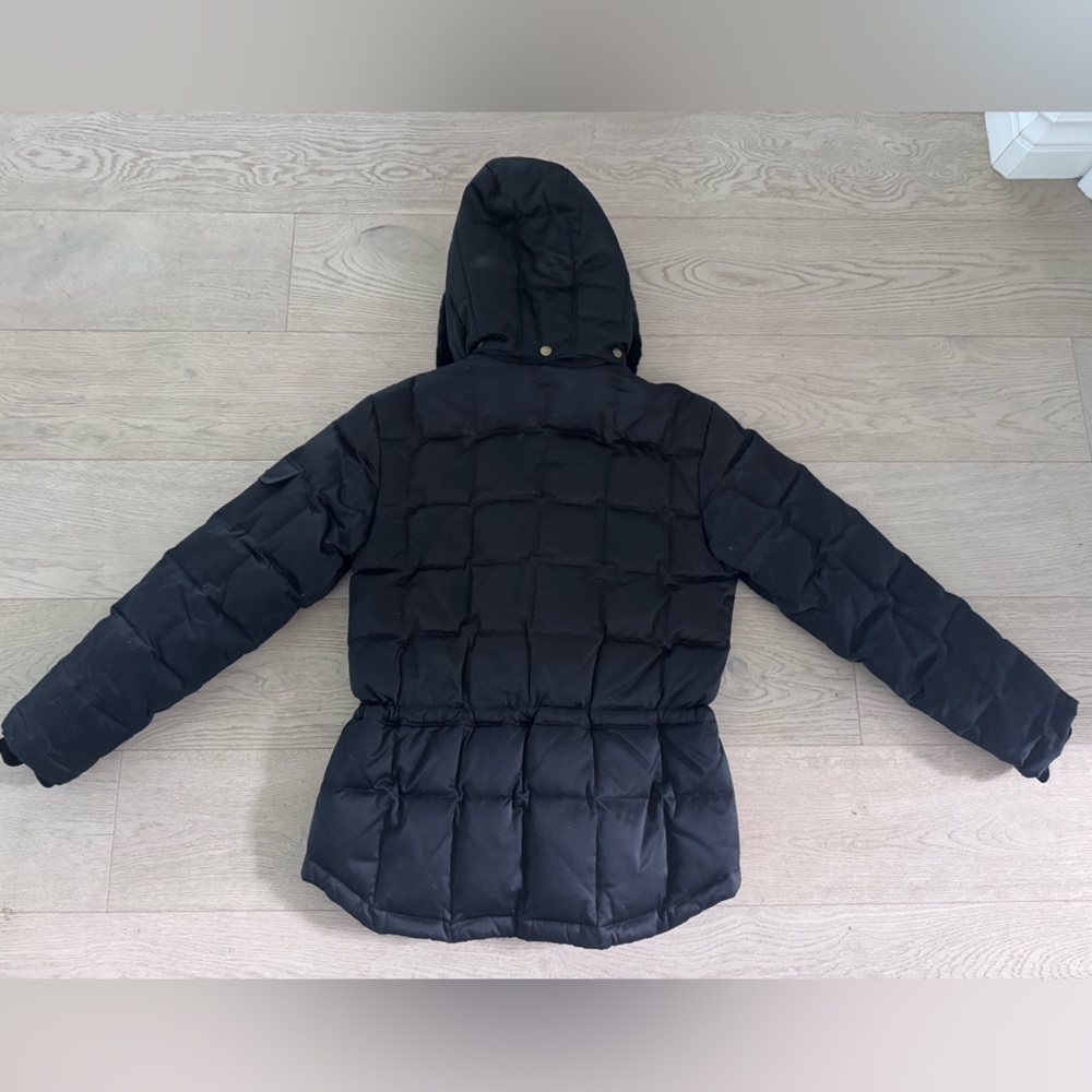 Larry Levine warm puffer jacket with faux fur trim on hood size S - Picture 7 of 10